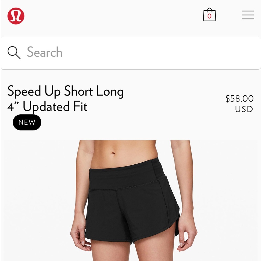 Lululemon Speed Up Short Long 4"